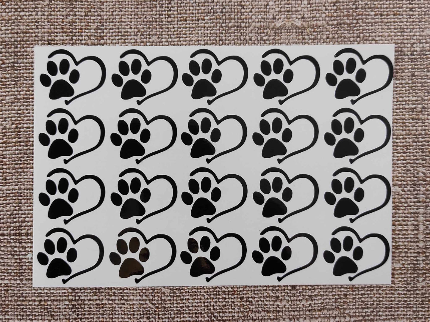 Dekor Sticker Set Herz mit Pfote