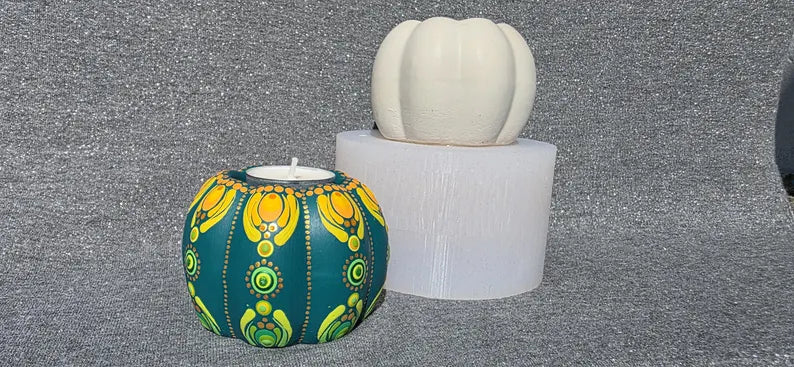 Silikonform Teelichthalter Kürbis
