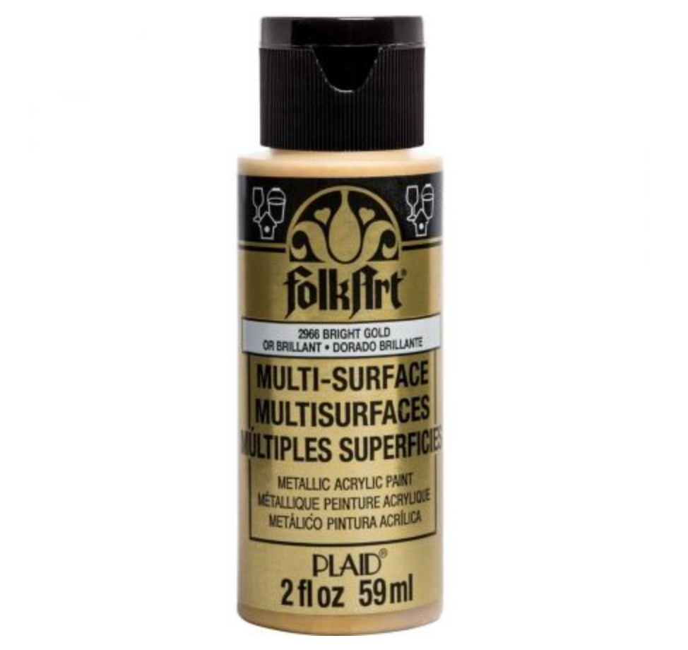 Multi-Surface Metallic Acrylic Paint 2 oz in Bright Gold by FolkArt
