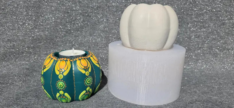 Silikonform Teelichthalter Kürbis