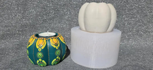 Silikonform Teelichthalter Kürbis