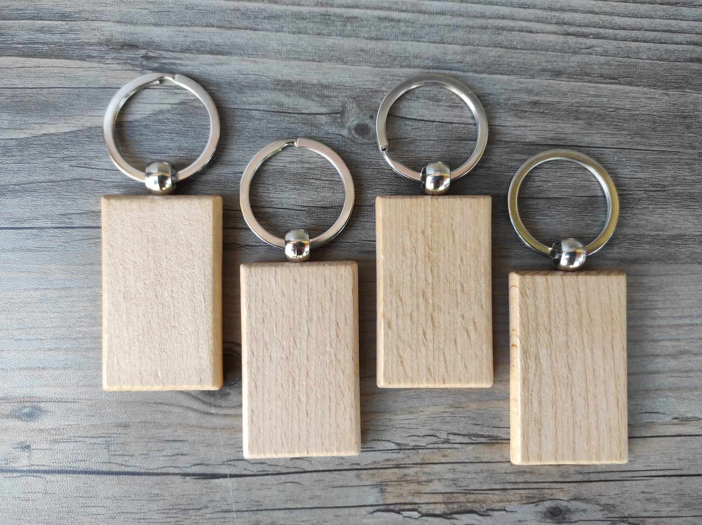 Schlüsselanhänger Holz 4er Set