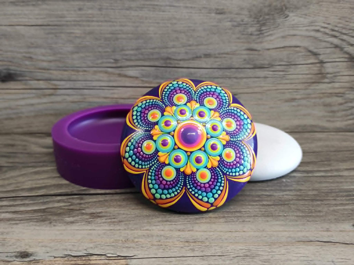 Silikonform Mandala Stein - 8 cm