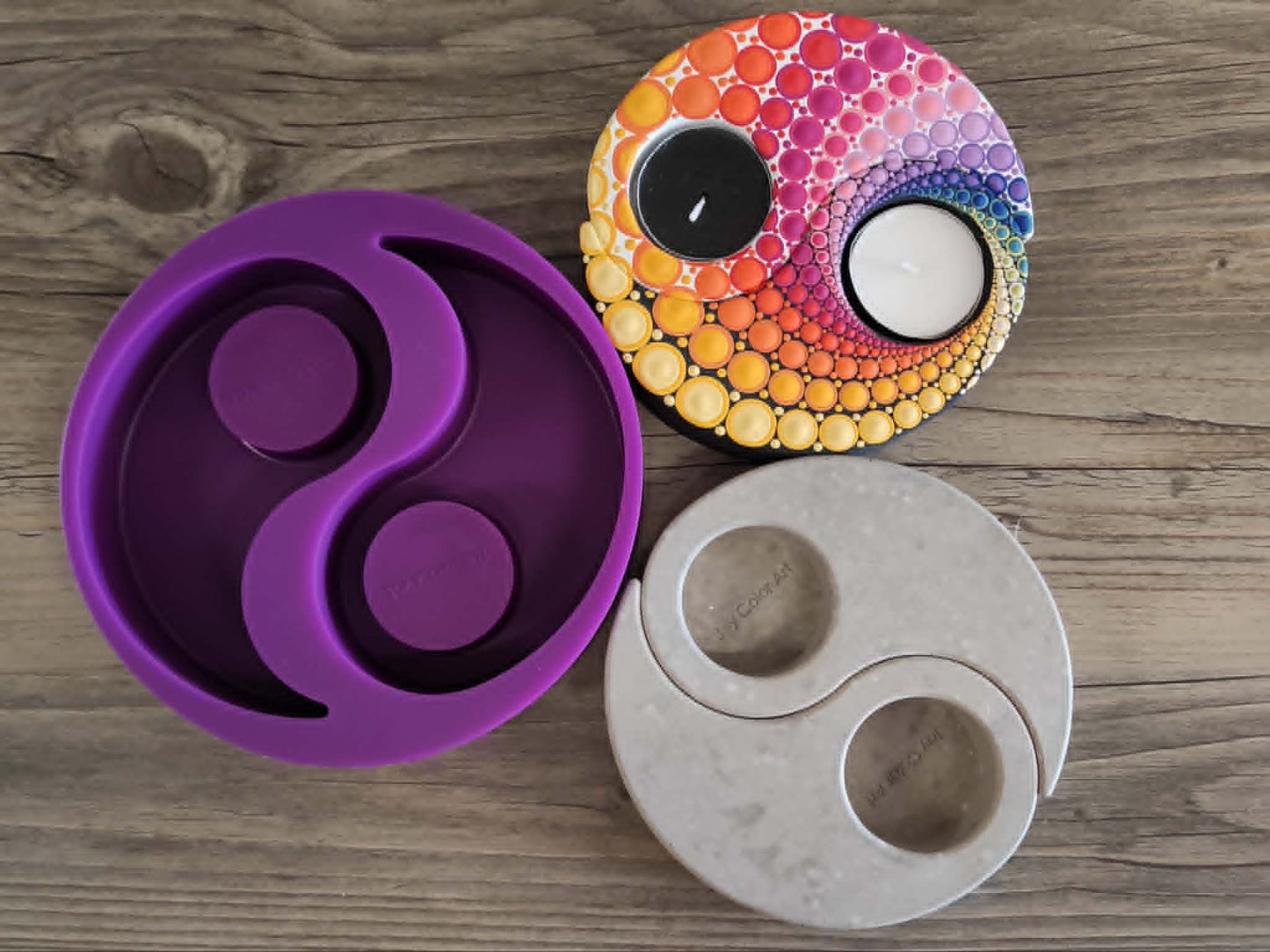 Silikonform Teelichthalter Yin Yang