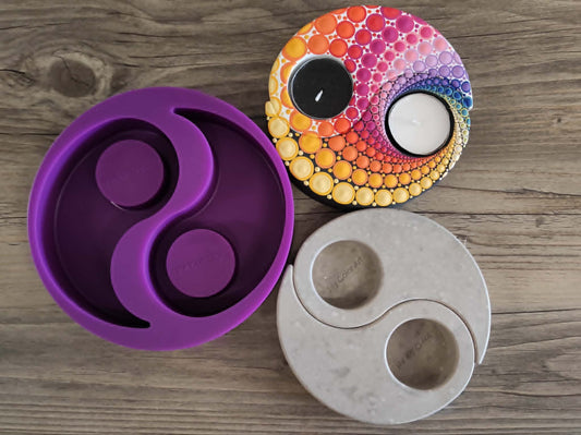 Silikonform Teelichthalter Yin Yang