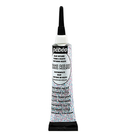 Relieffarbe Glitter transparent