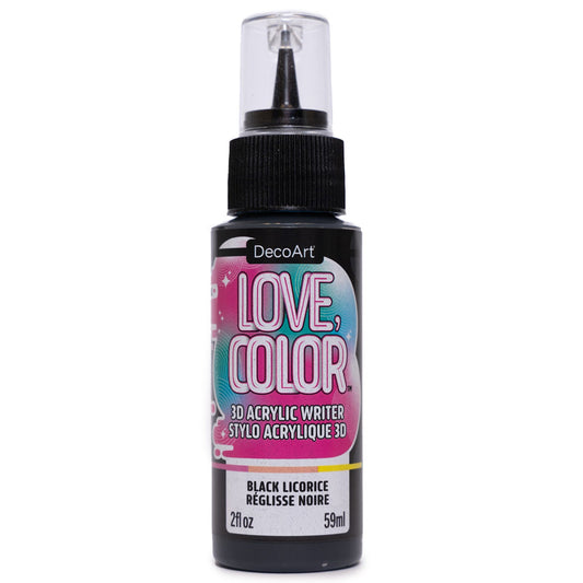 Love, Color 3D Acrylic Writers - Black Licorice