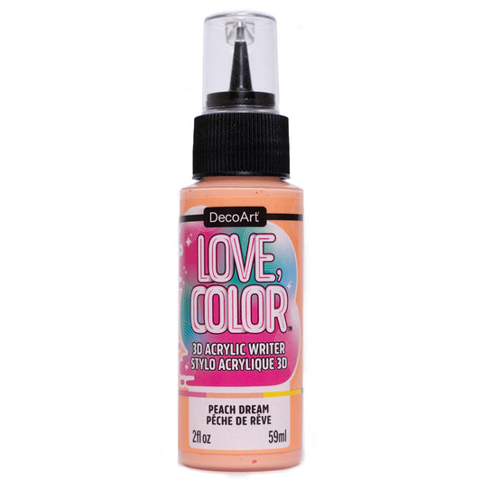 Love, Color 3D Acrylic Writers - Peach Dream