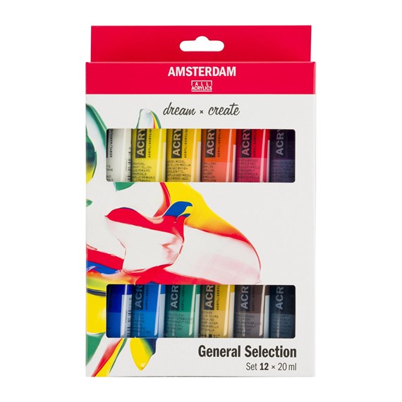 Amsterdam Standard Acrylfarben 12 x 20 ml - General Selection