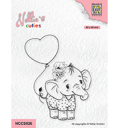 Cuties 26 - Elephant with heart balloon