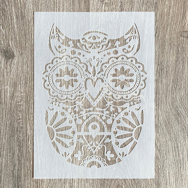 Mandala stencil owl