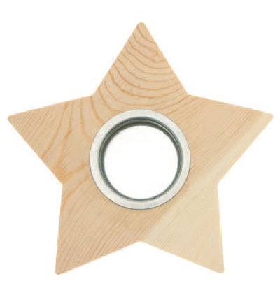 Wooden tealight holder star
