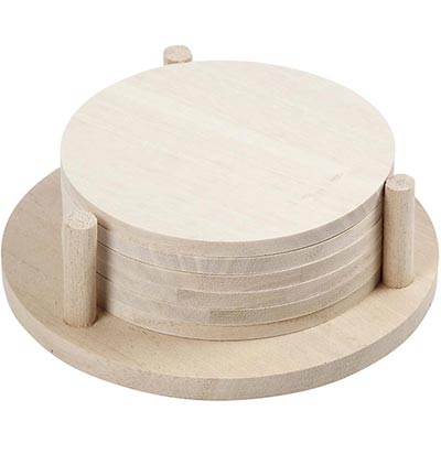 Wooden coasters set of 6